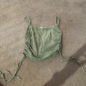 Green Ruched Tank Top
